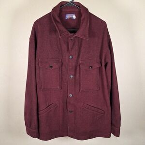 Pendleton Vintage Crimson Mackinaw Heavy Wool 4 Pocket Barn Chore Coat XL